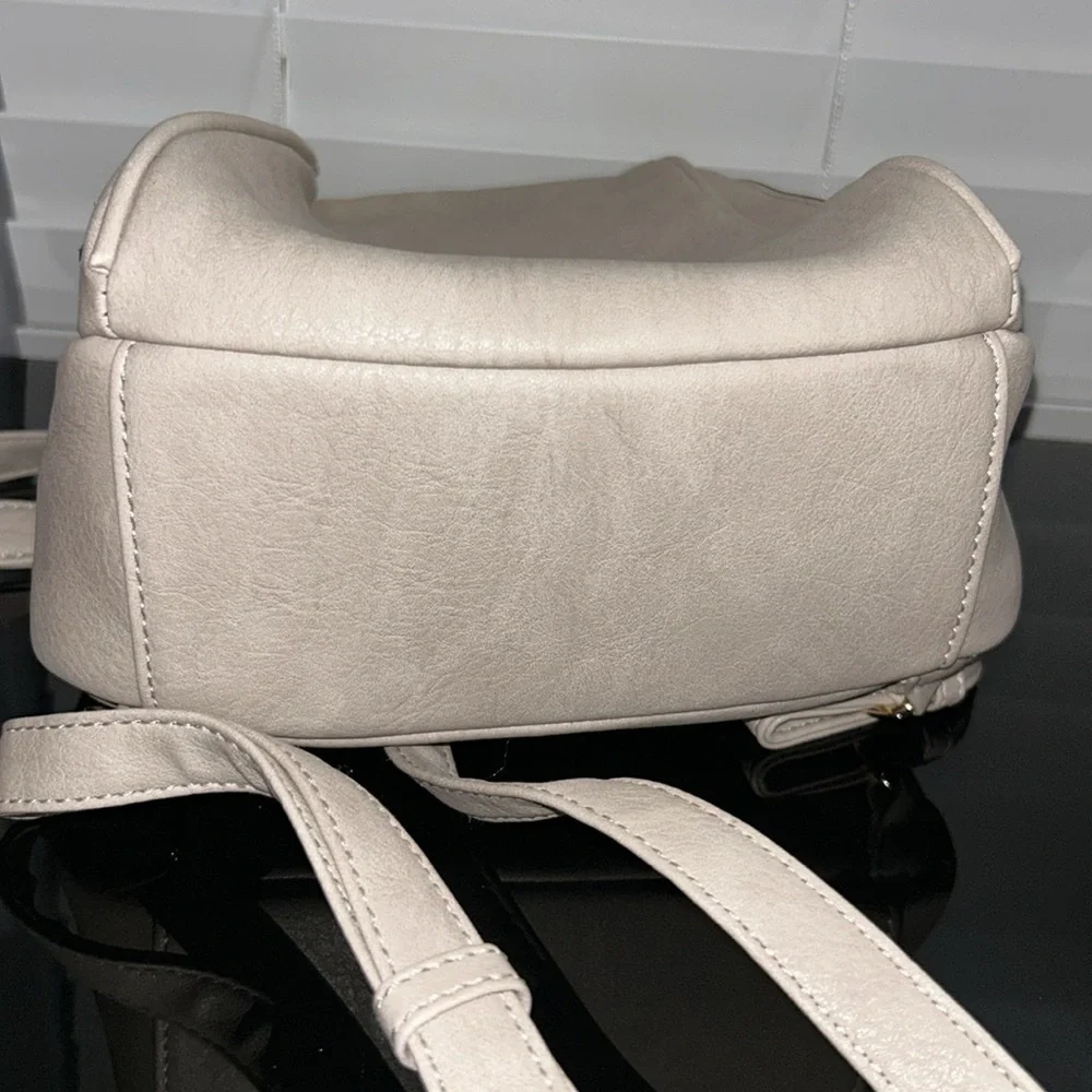 Atrie Vegan Leather Backpack – Taupe – Gold Tone Hardware – NWT